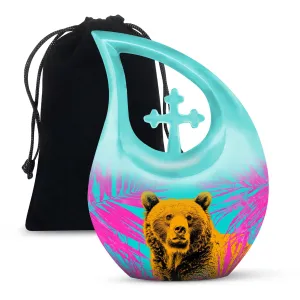 Bear Tribute Personalized Memory Urn - Loving Remembrance For Human Ashes
