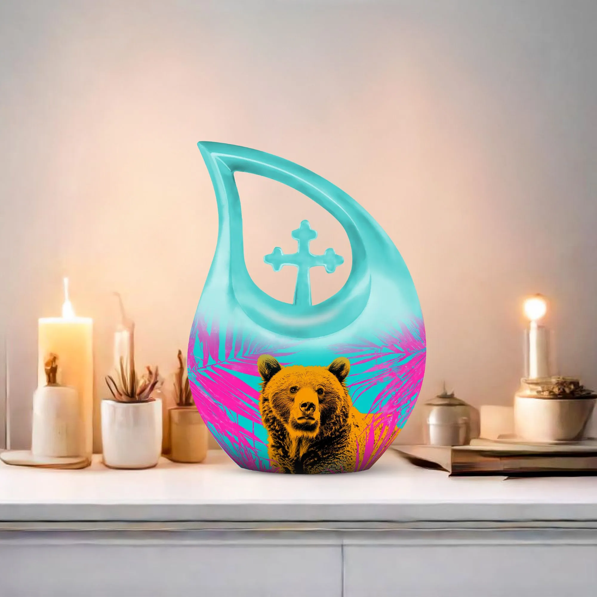 Bear Tribute Personalized Memory Urn - Loving Remembrance For Human Ashes