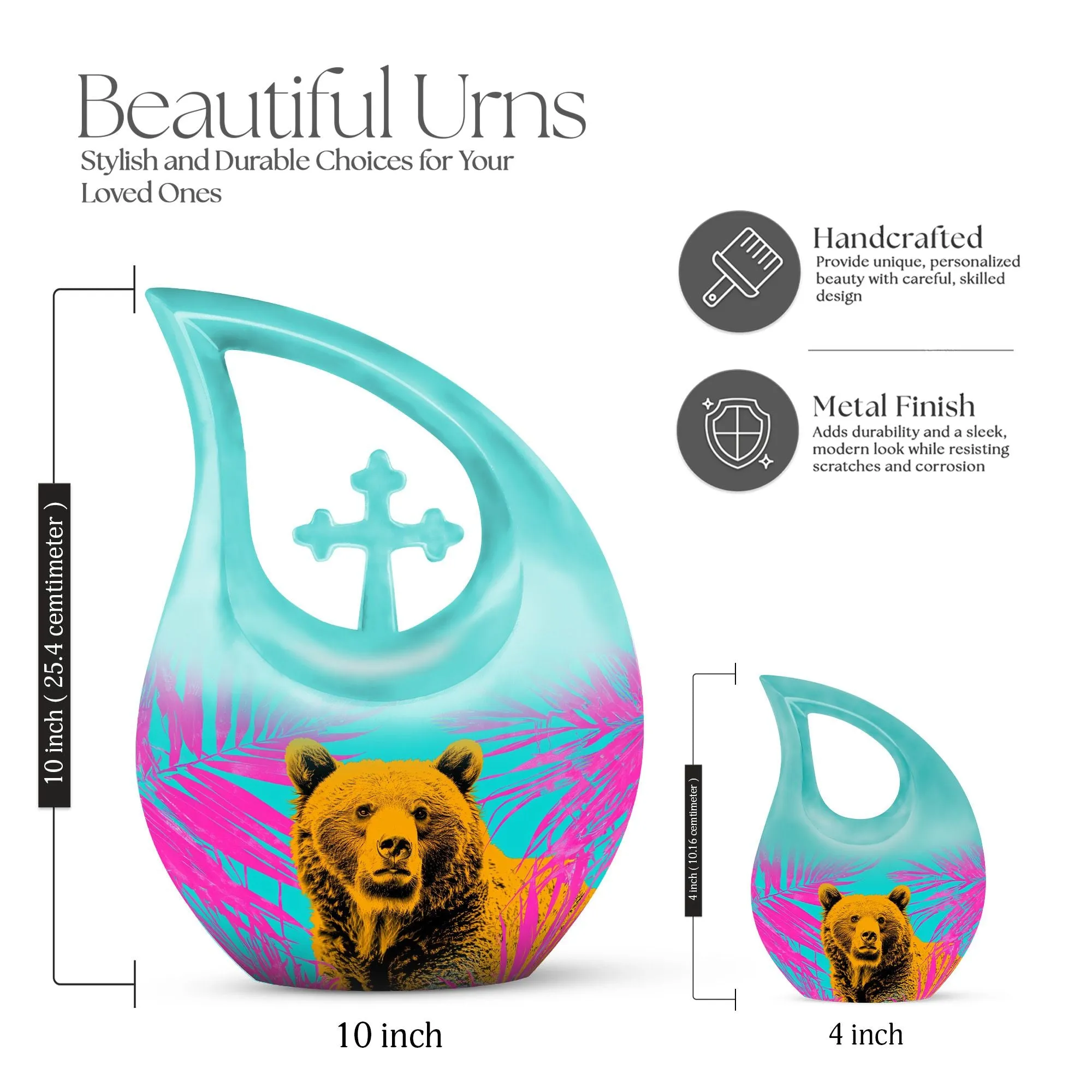 Bear Tribute Personalized Memory Urn - Loving Remembrance For Human Ashes