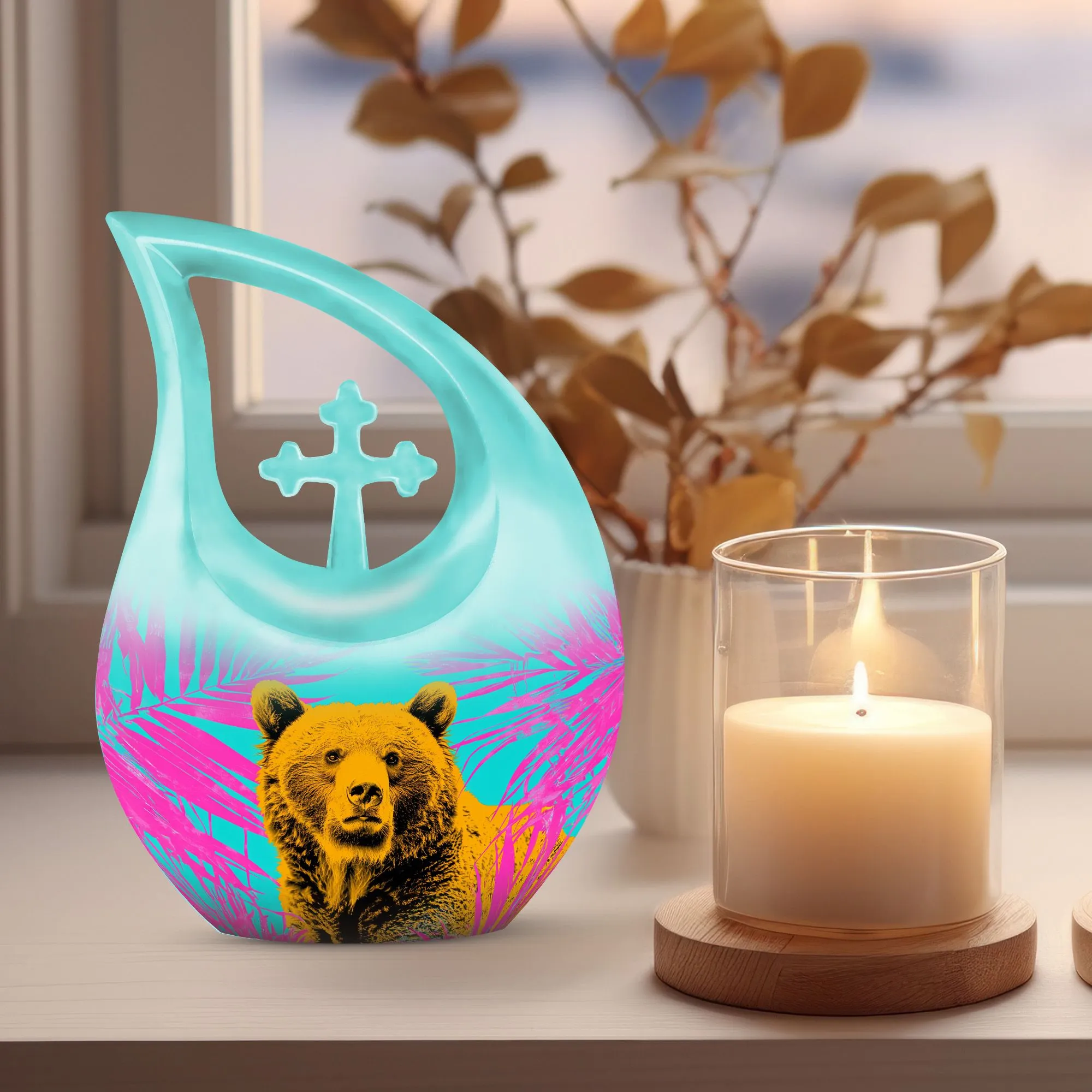 Bear Tribute Personalized Memory Urn - Loving Remembrance For Human Ashes