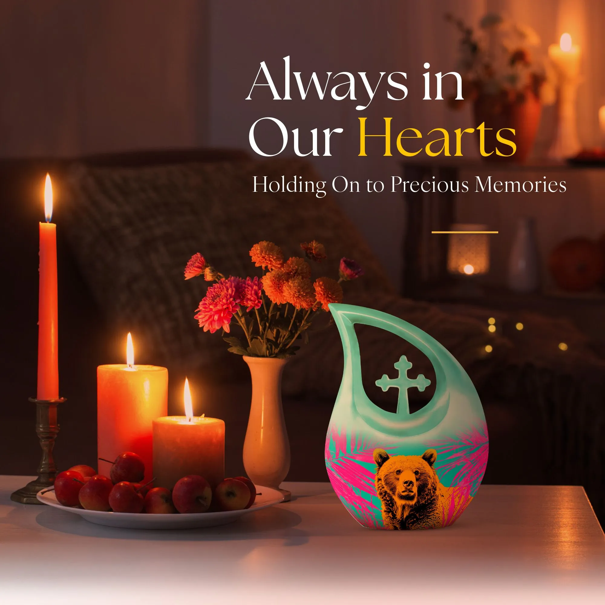 Bear Tribute Personalized Memory Urn - Loving Remembrance For Human Ashes