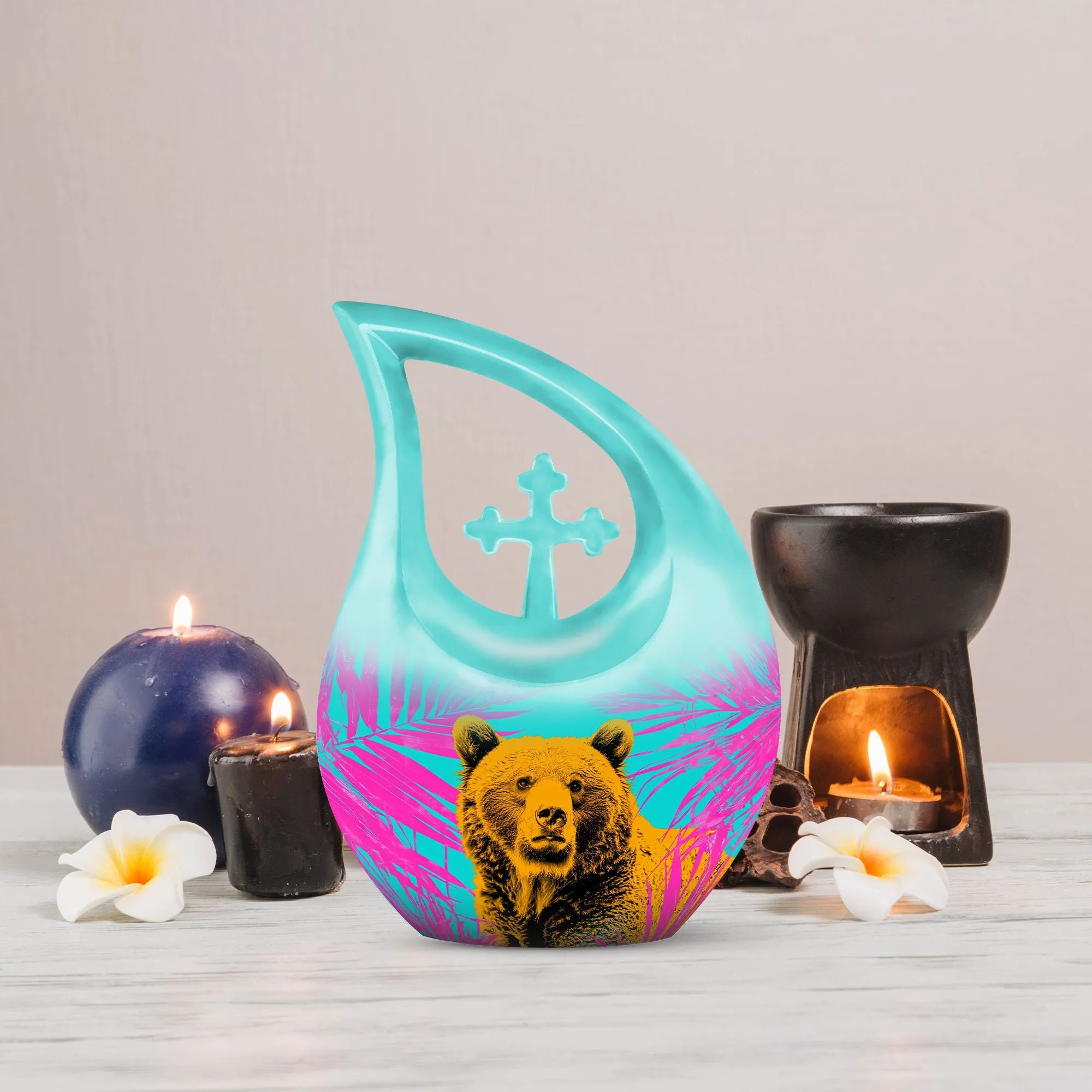Bear Tribute Personalized Memory Urn - Loving Remembrance For Human Ashes