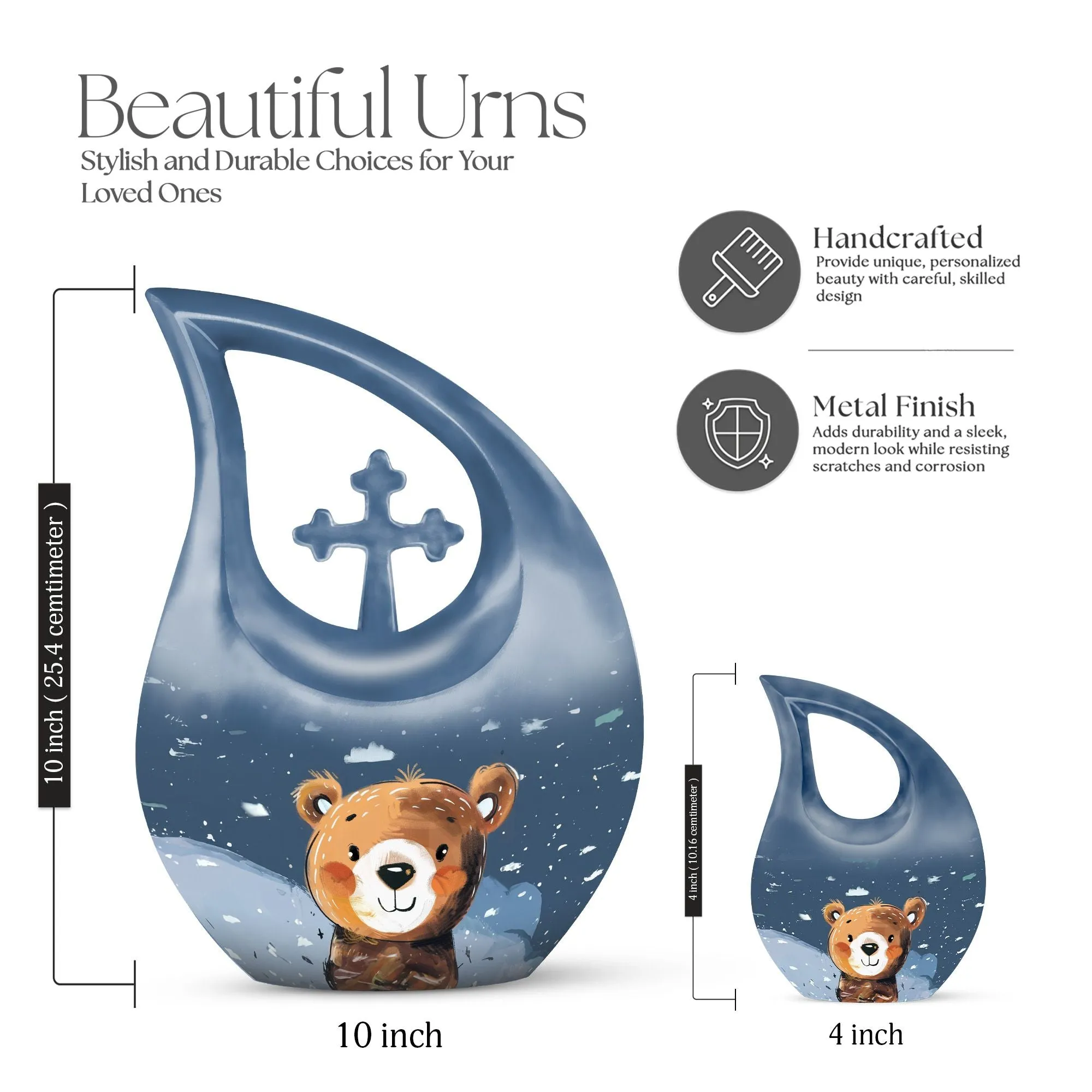 Bear Urn:  Container For Cremated Adult Human Ashes