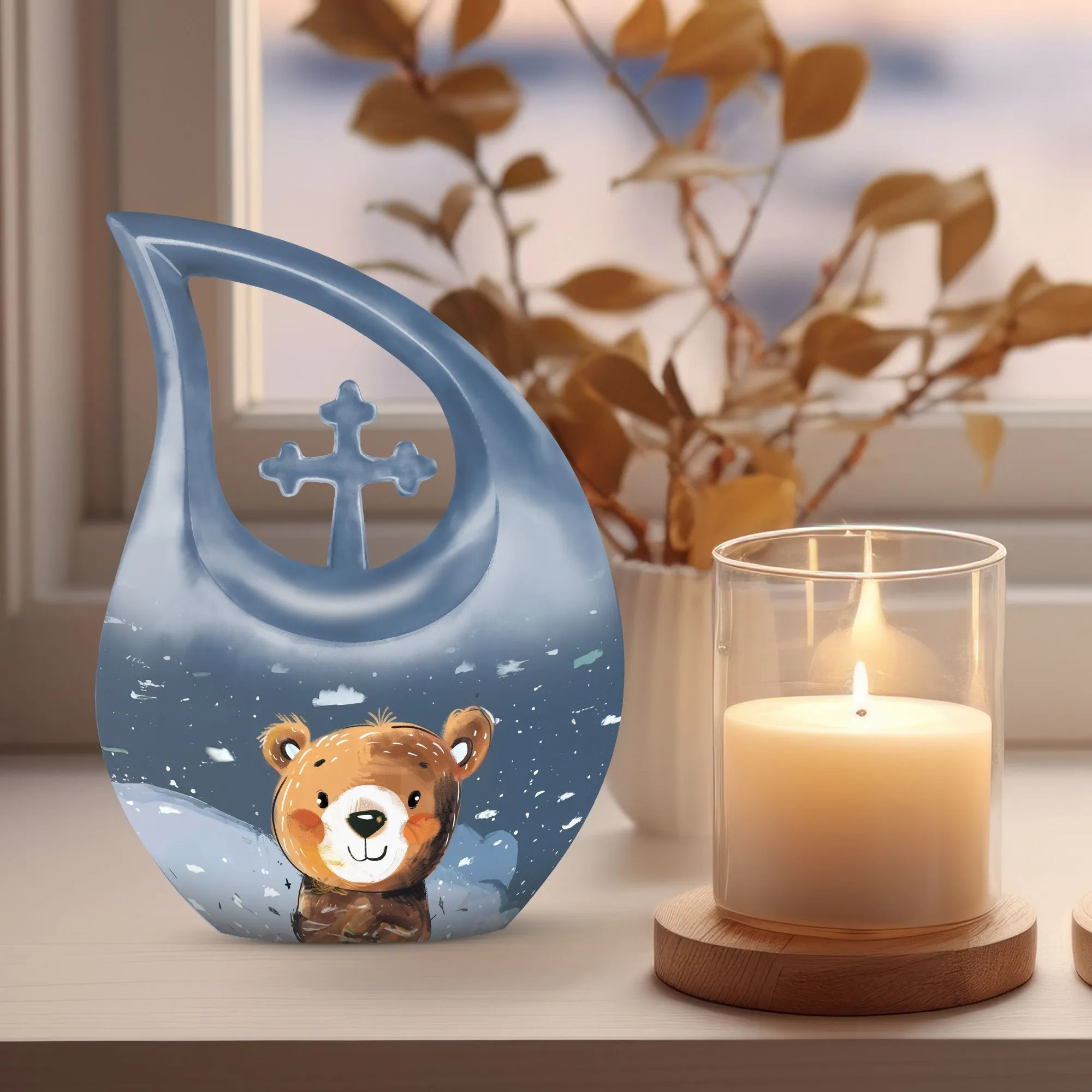 Bear Urn:  Container For Cremated Adult Human Ashes