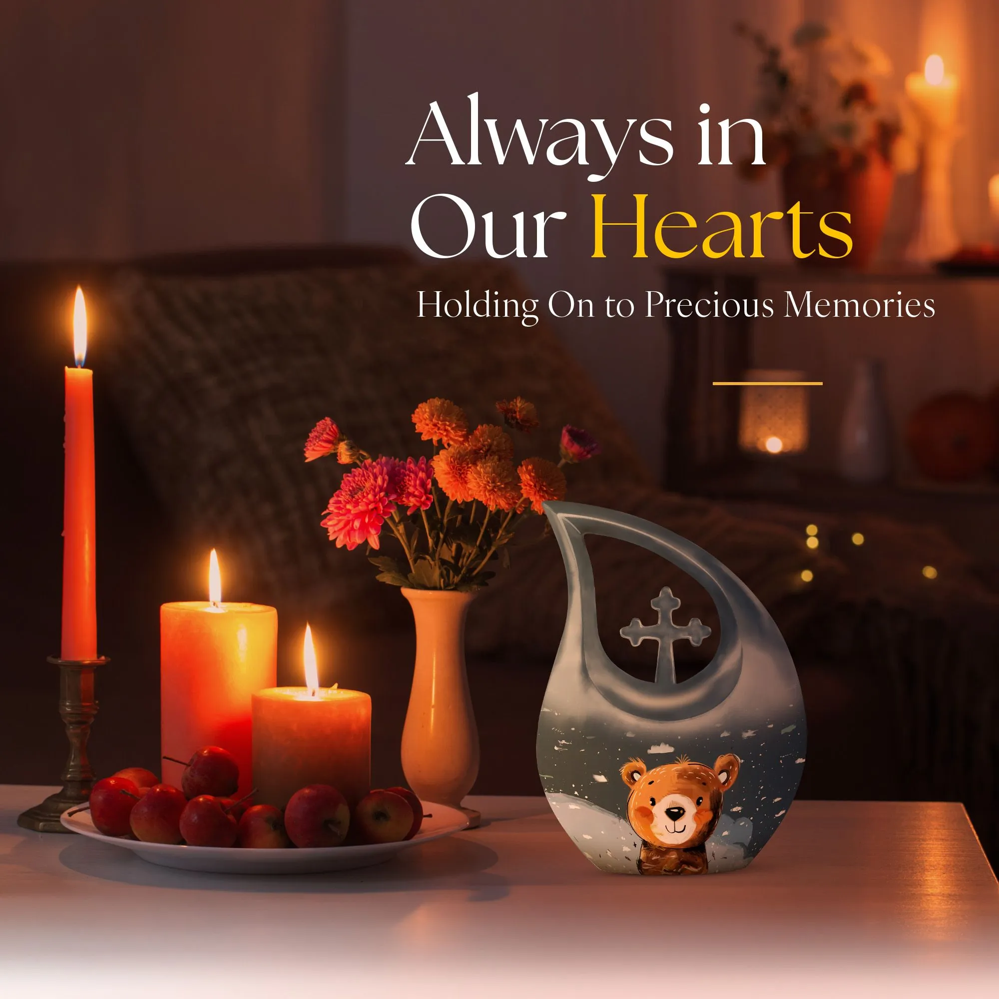 Bear Urn:  Container For Cremated Adult Human Ashes