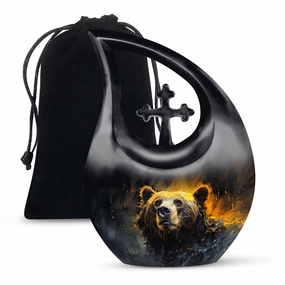 Bear Themed Cremation Urn: Keepsake Urn For Human Ashes