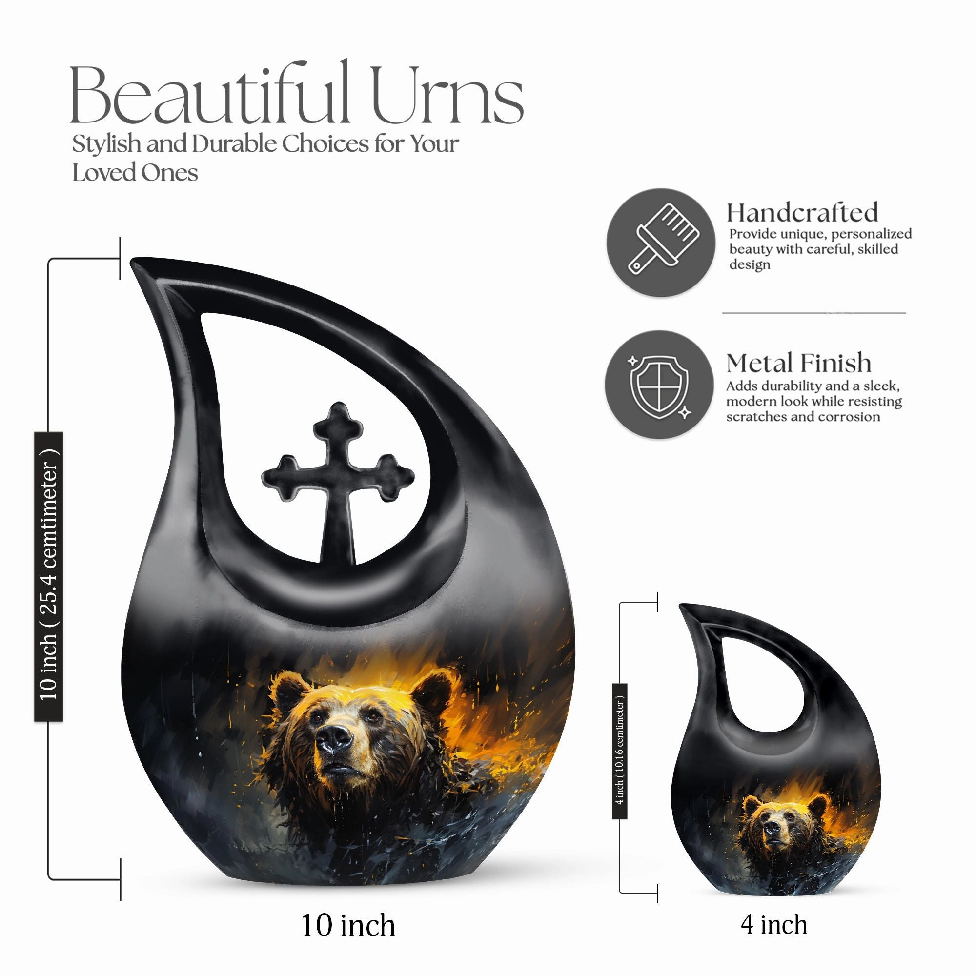 Bear Themed Cremation Urn: Keepsake Urn For Human Ashes