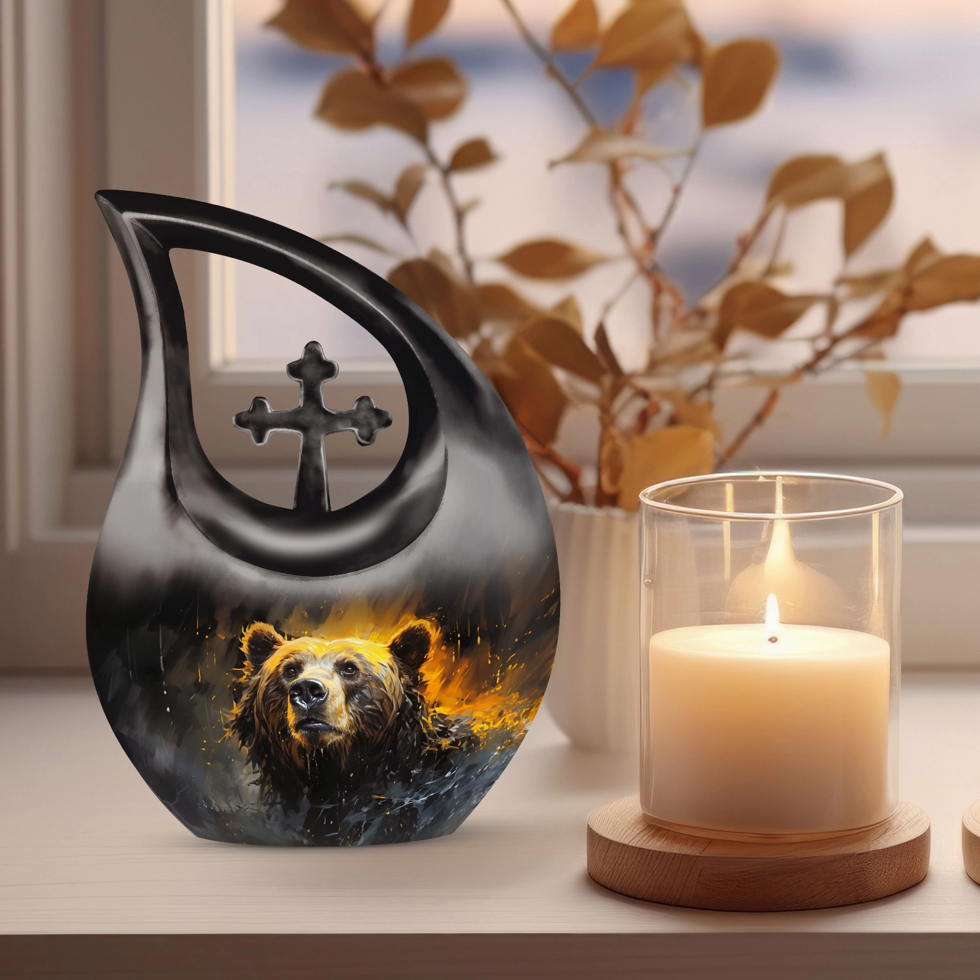 Bear Themed Cremation Urn: Keepsake Urn For Human Ashes