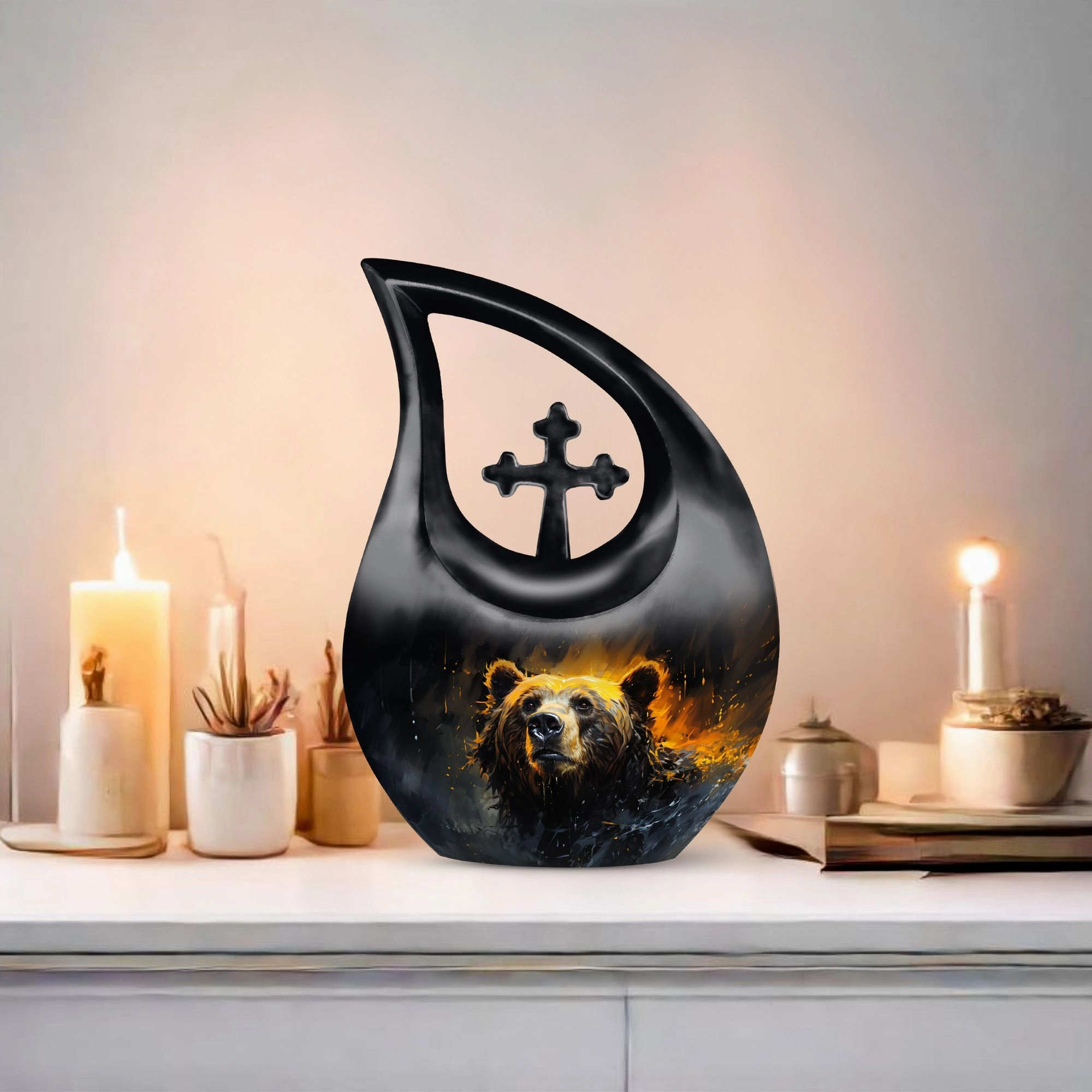 Bear Themed Cremation Urn: Keepsake Urn For Human Ashes