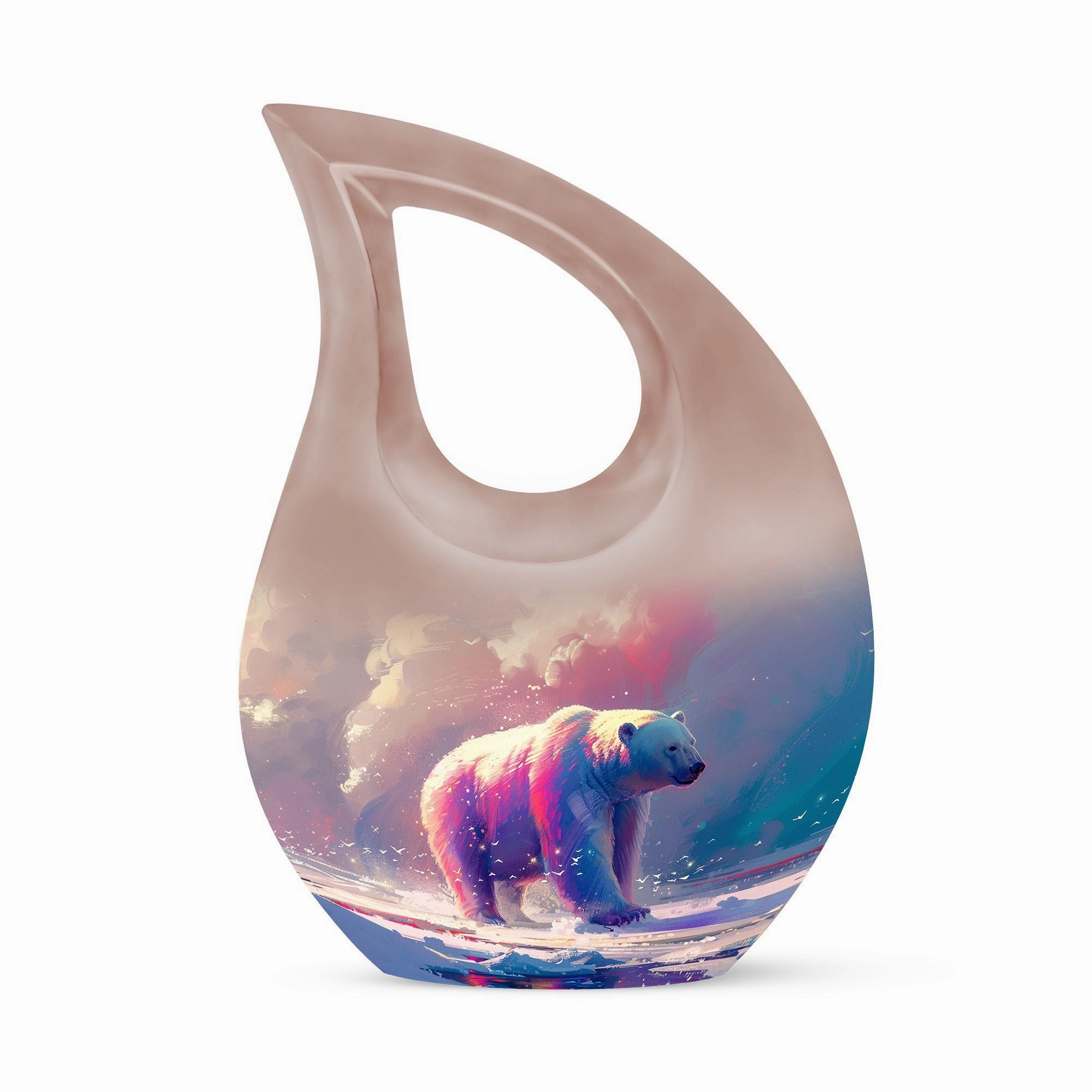 Bear-themed Tranquility Memorial Urn: A Large Peaceful Resting Place