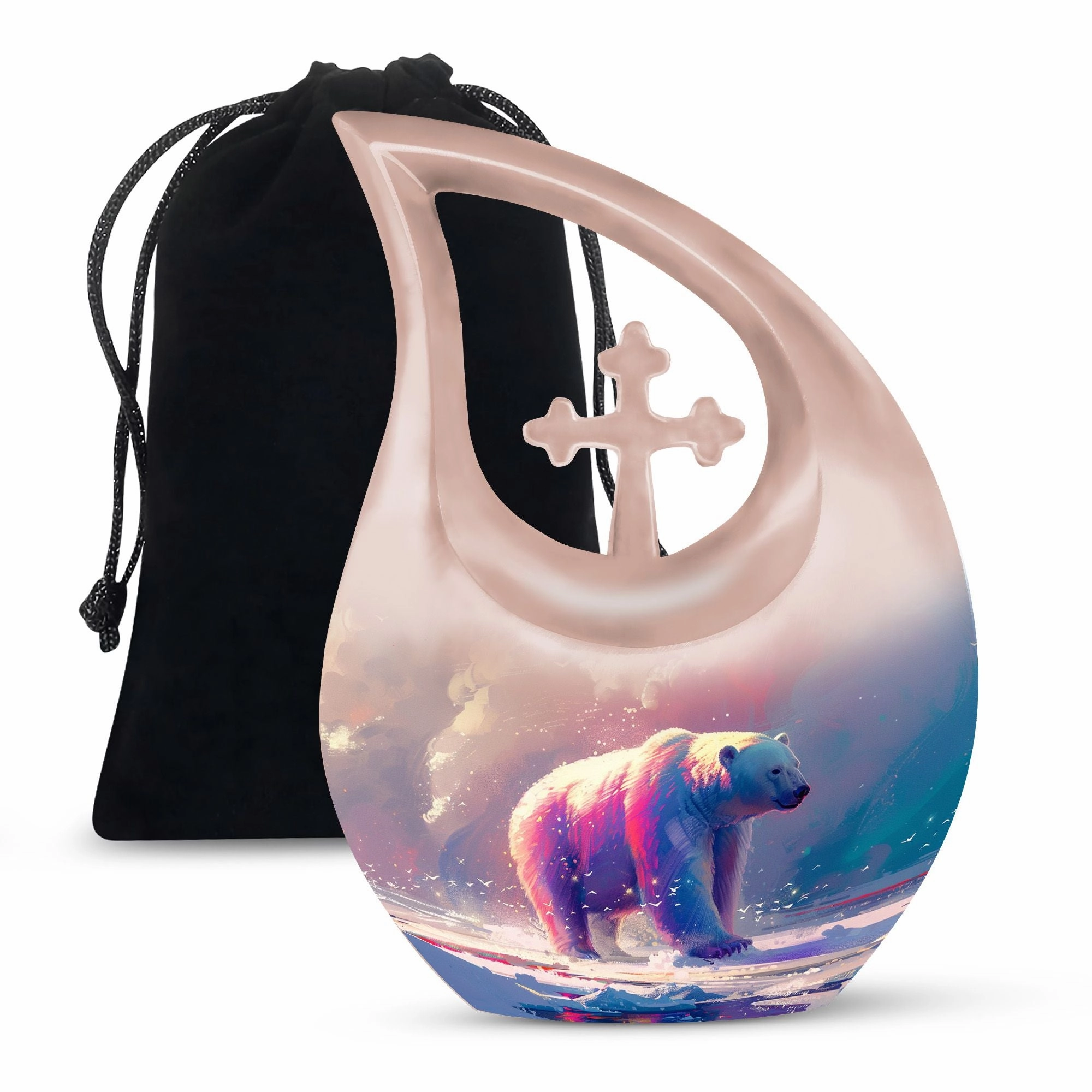 Bear-themed Tranquility Memorial Urn: A Large Peaceful Resting Place