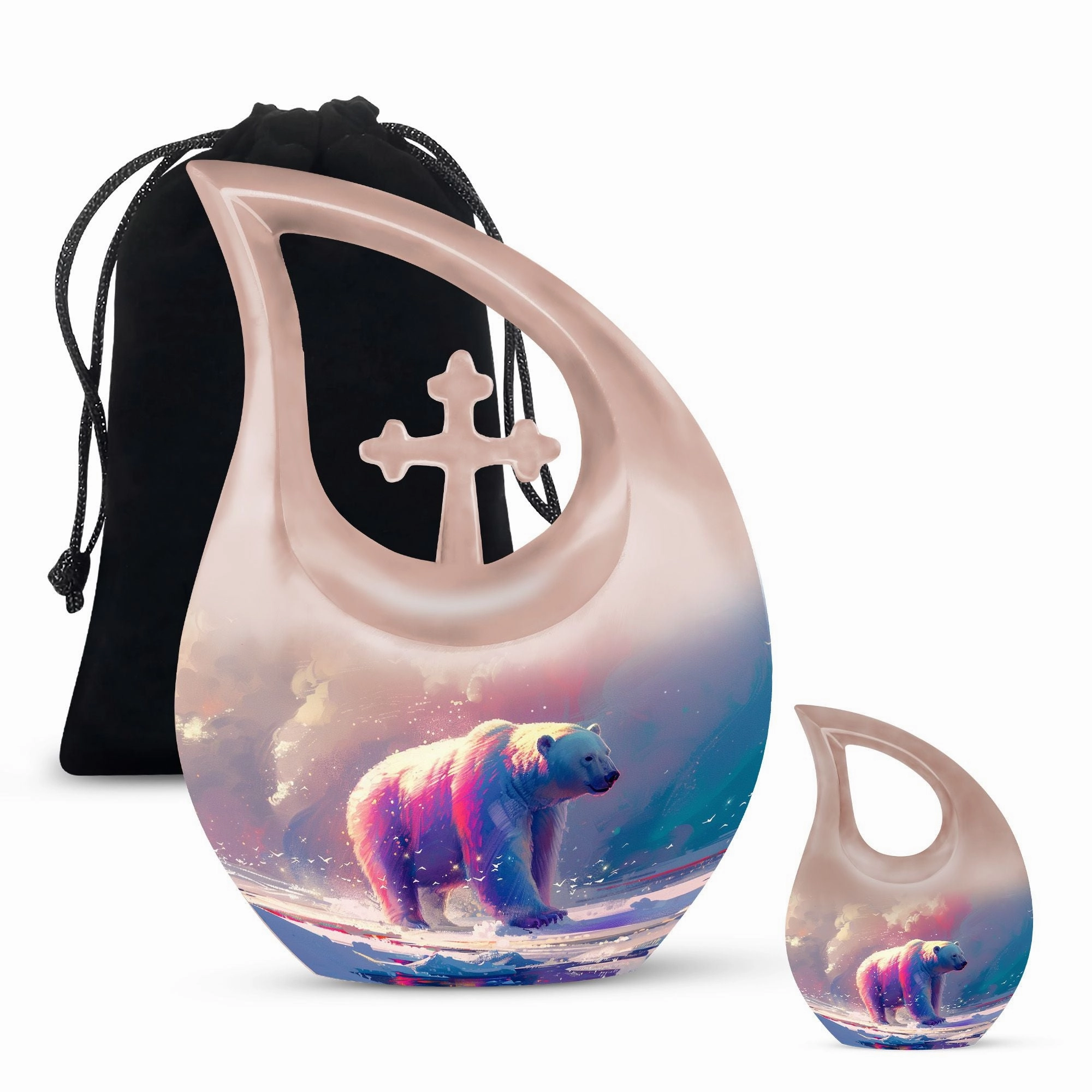 Bear-themed Tranquility Memorial Urn: A Large Peaceful Resting Place