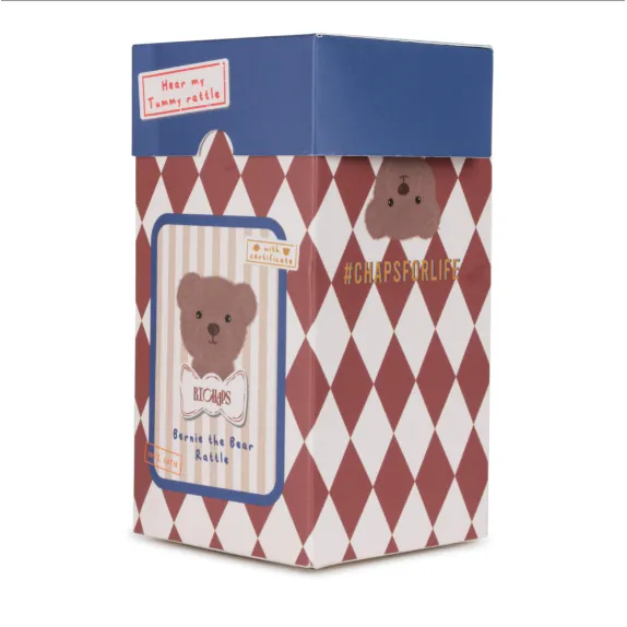 Bernie The Bear Rattle In Giftbox 12 cm