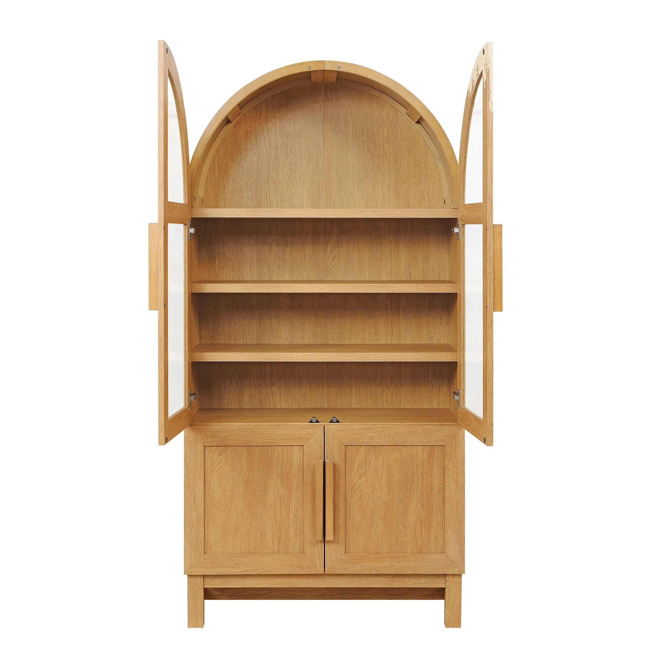 Better Homes & Gardens BHF336158813033 Juliet Kitchen Rounded Solid Wood Frame Arc Cabinet, Light Honey Finish
