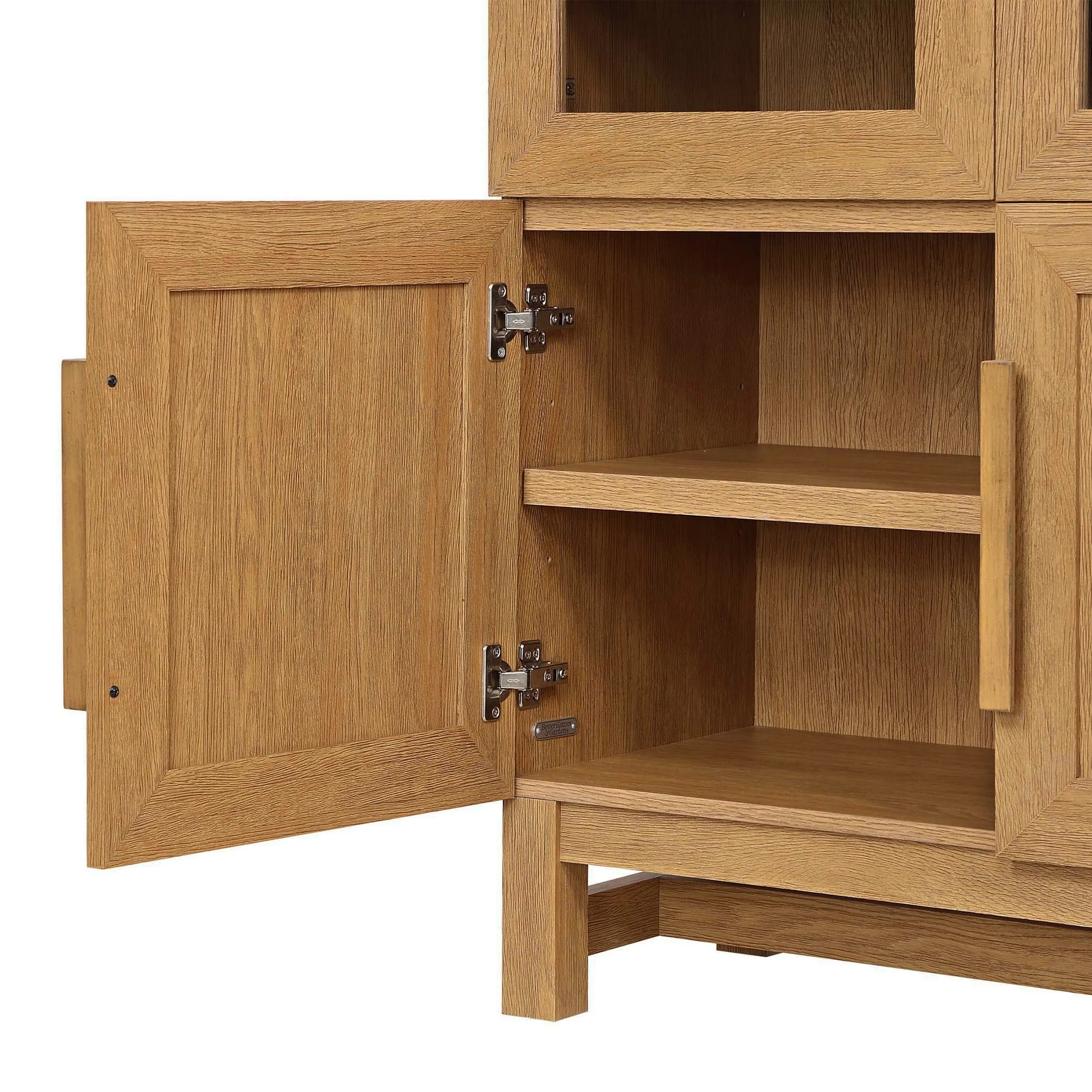Better Homes & Gardens BHF336158813033 Juliet Kitchen Rounded Solid Wood Frame Arc Cabinet, Light Honey Finish