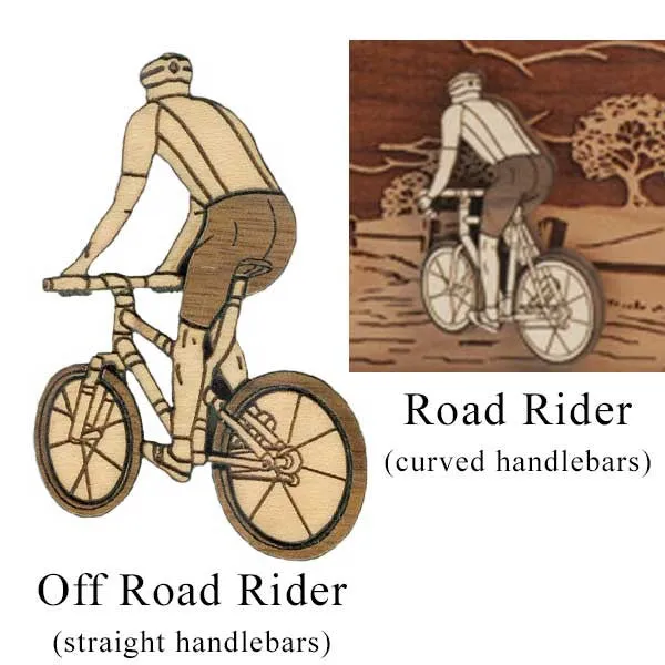 Bicycle Road Home Wood Cremation Urn Small Sharing Keepsake