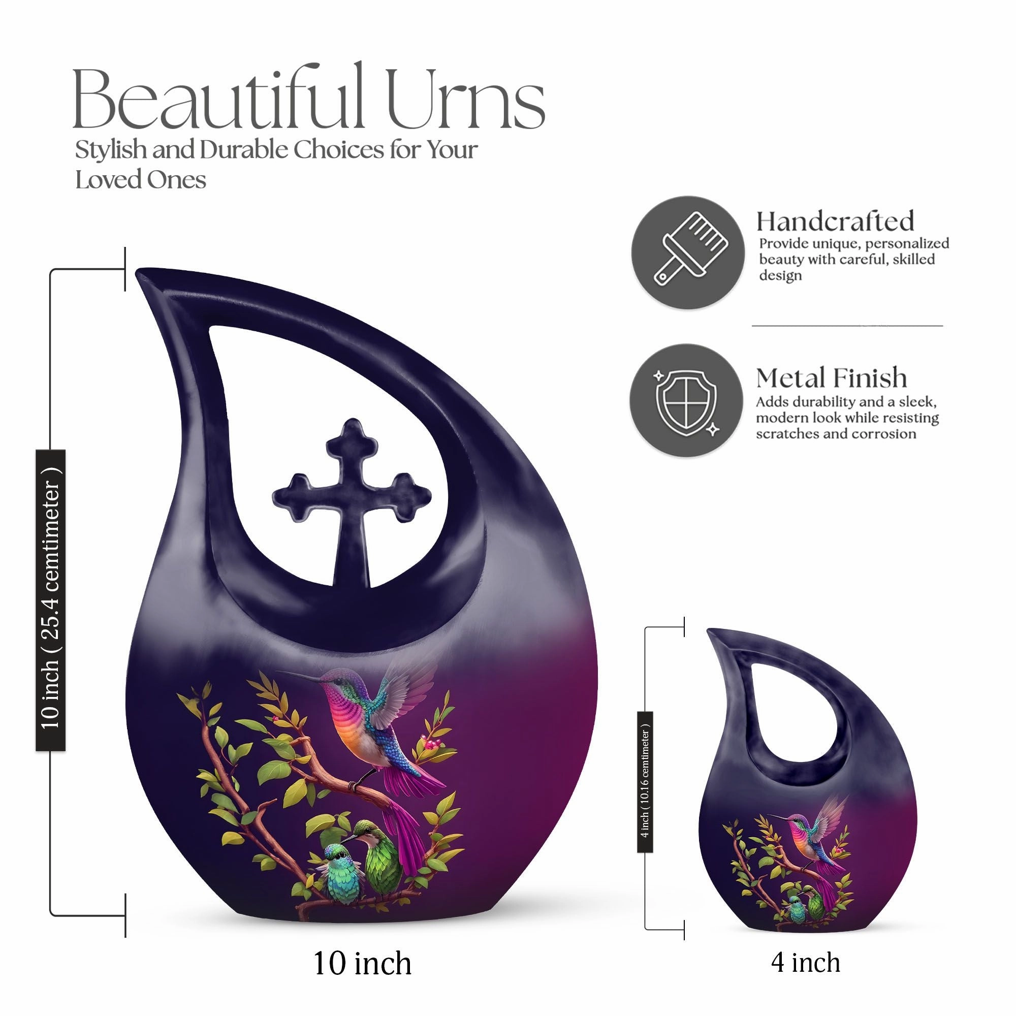 Bird Urn -10 Inch Aluminium Memorial Cremation Urn For Ashes