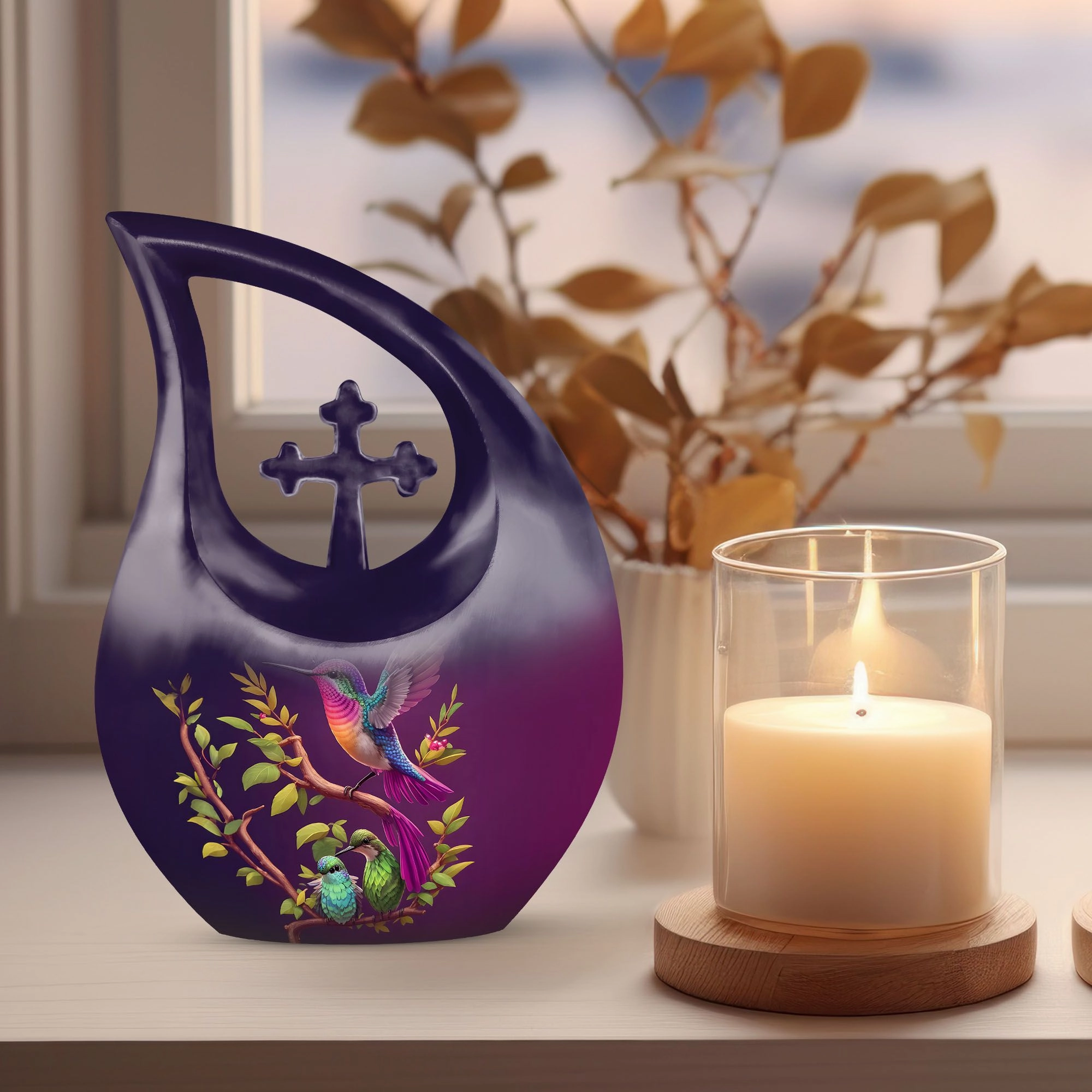 Bird Urn -10 Inch Aluminium Memorial Cremation Urn For Ashes