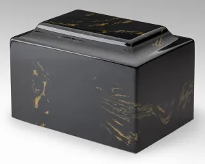 Black & Gold Deluxe Cultured Marble Cremation Urn