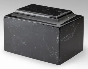 Black & White Deluxe Cultured Marble Cremation Urn
