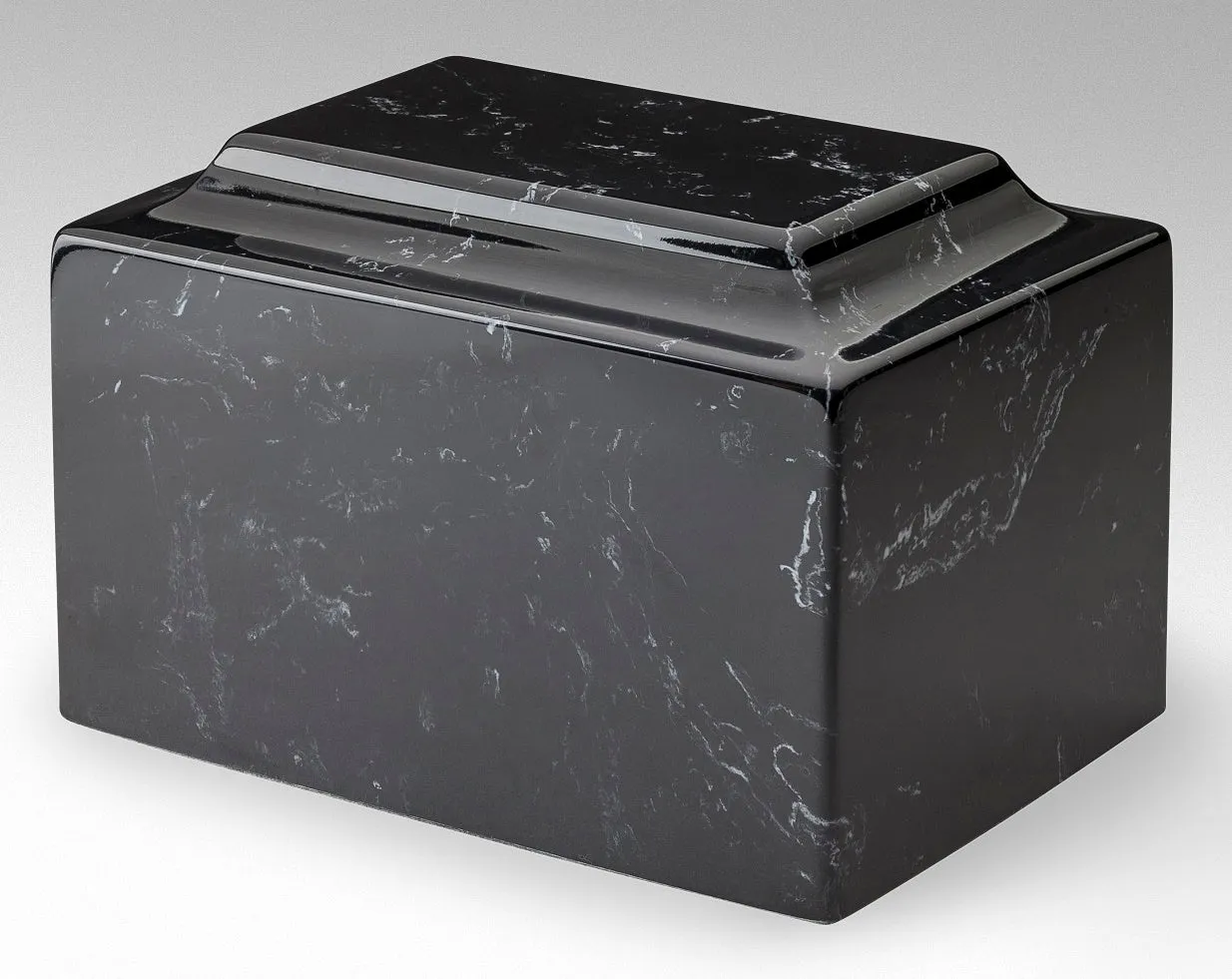 Black & White Deluxe Cultured Marble Cremation Urn