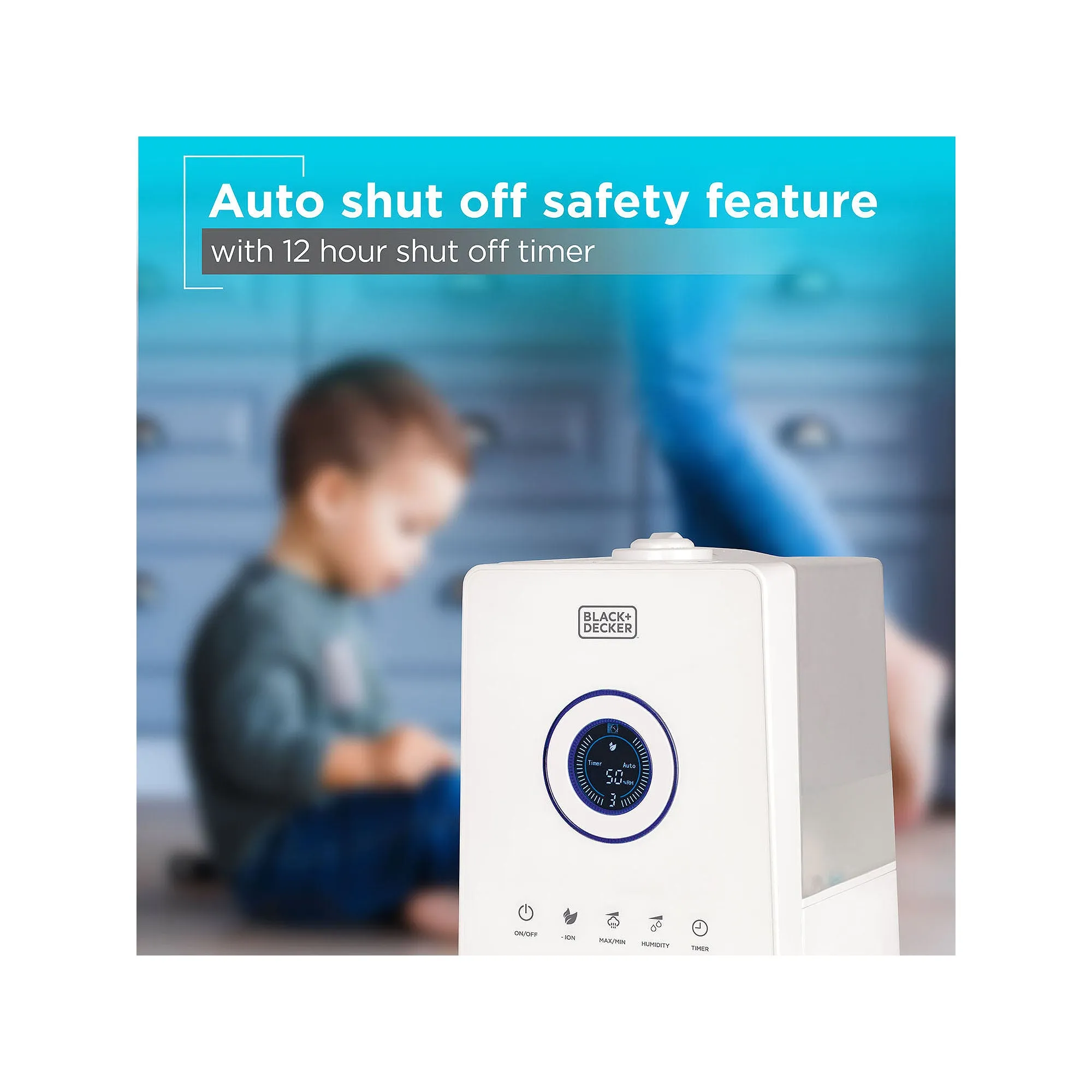 Black Decker 1.45 Gallon Cool Mist Ultrasonic Humidifier With Remote - WHITE ONE SIZE
