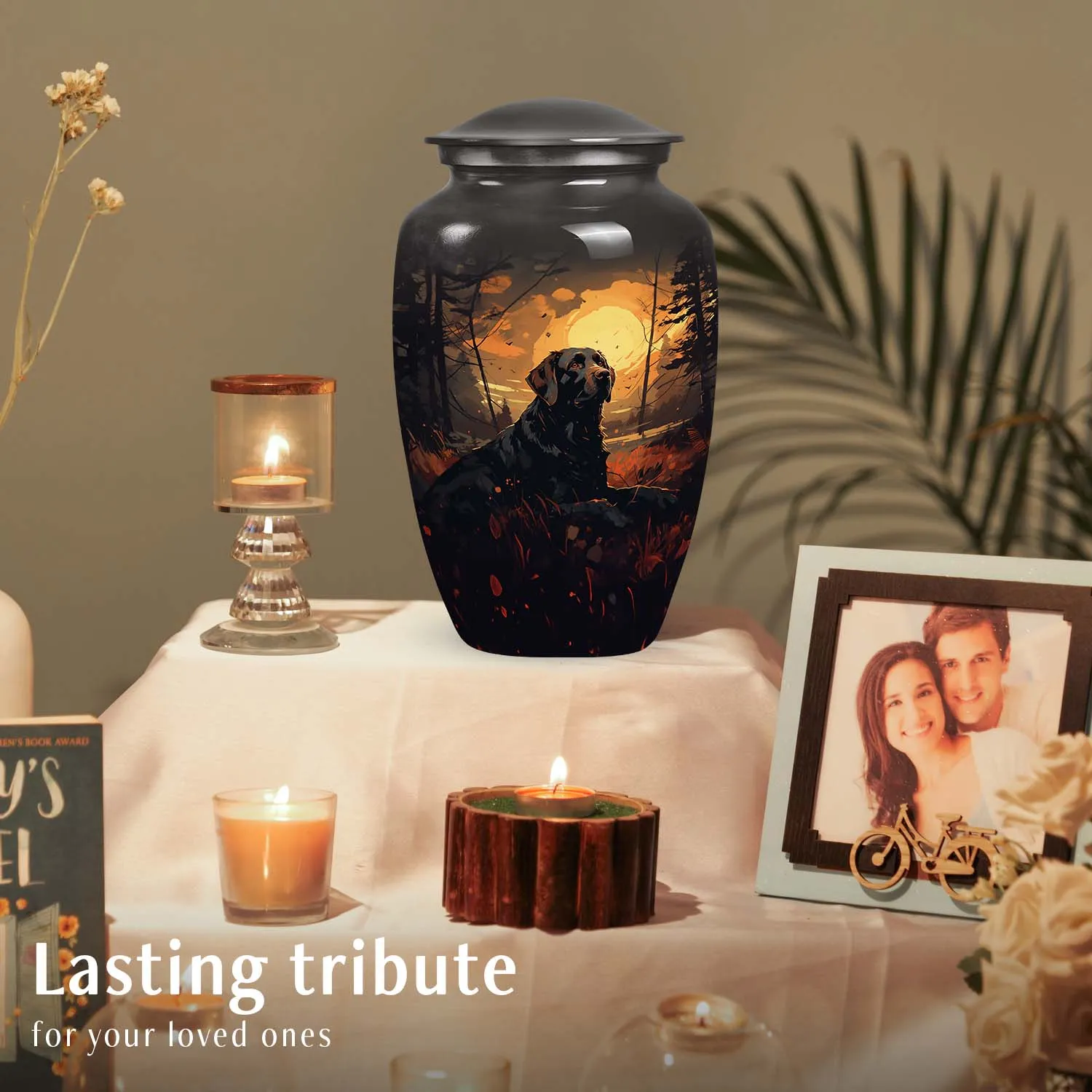 Black Labrador Dog Large Pet Memorial Urn