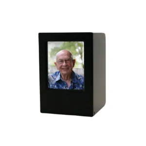 Black Satin, Photo Cremation Urn