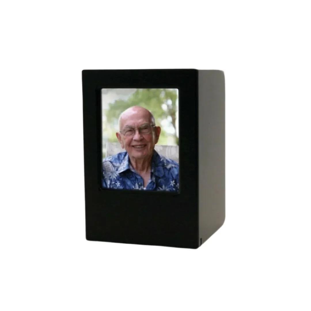 Black Satin, Photo Cremation Urn