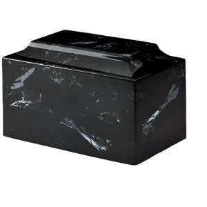 Black with White Veins | Cultured Marble Cremation Urn | Quality Urns for Less