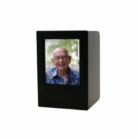 Black Satin, Photo Cremation Urn