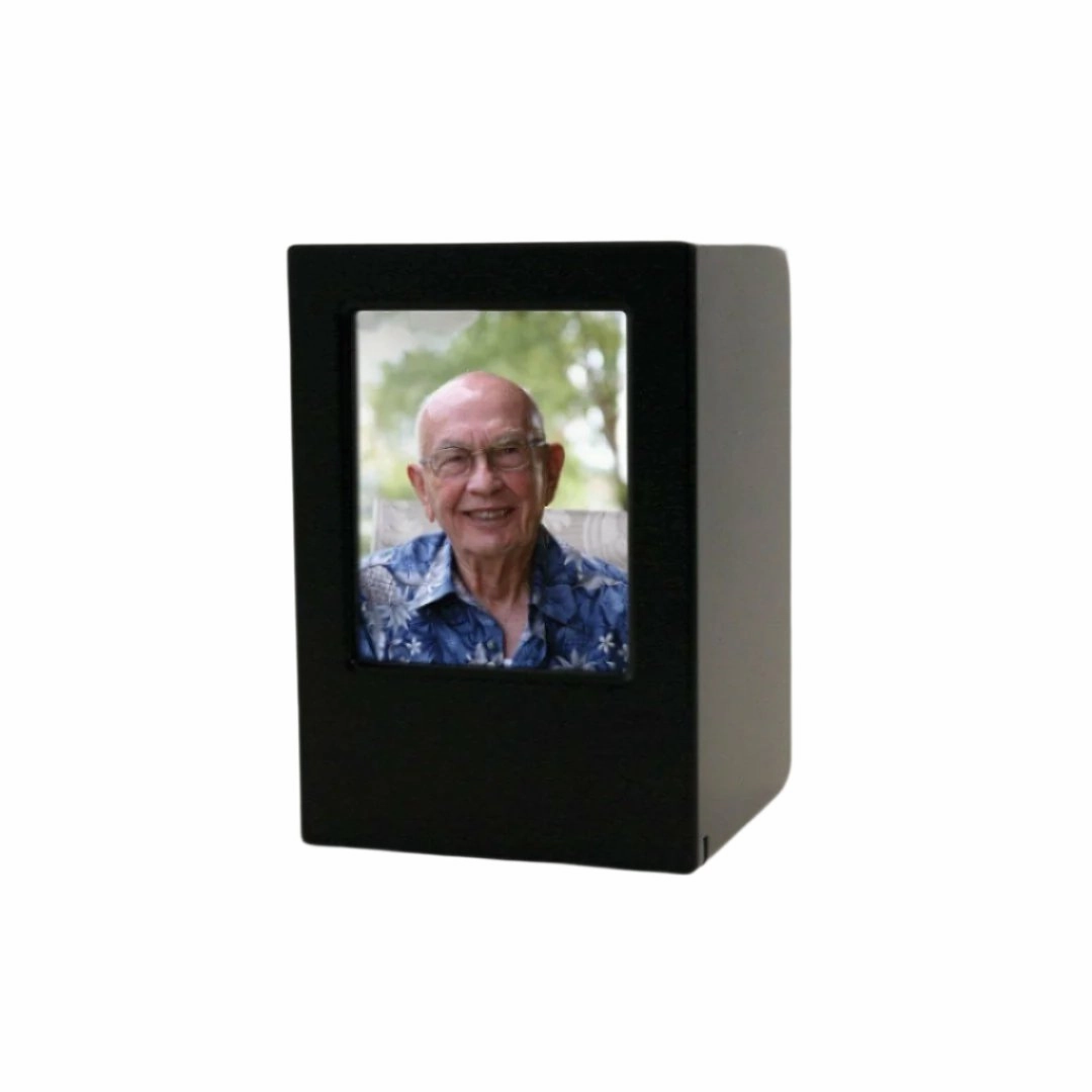 Black Satin, Photo Cremation Urn