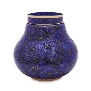 Blue Butterfly Cloisonne Urn