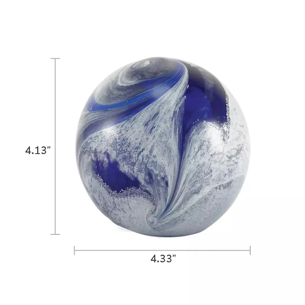 Blue Glass Marble Swirl Keepsake Urn