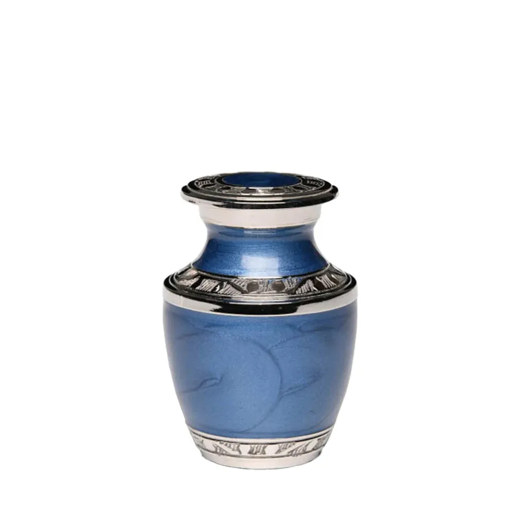Blue Nickel Plated Brass Urn