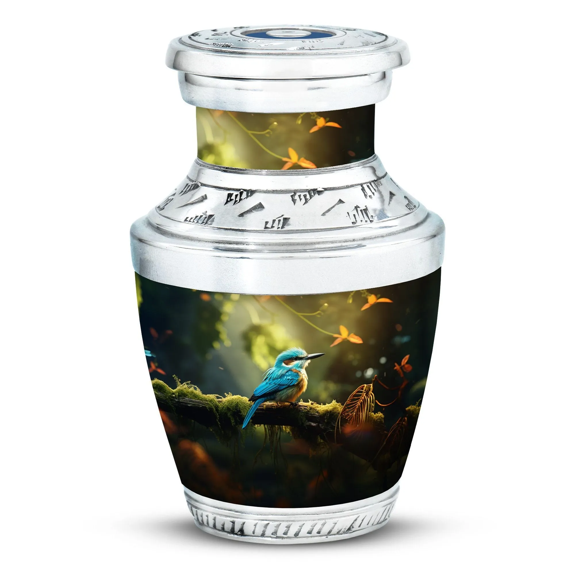 Blue Sparrow Cremation Urn: Artistic Memorial Remembrance