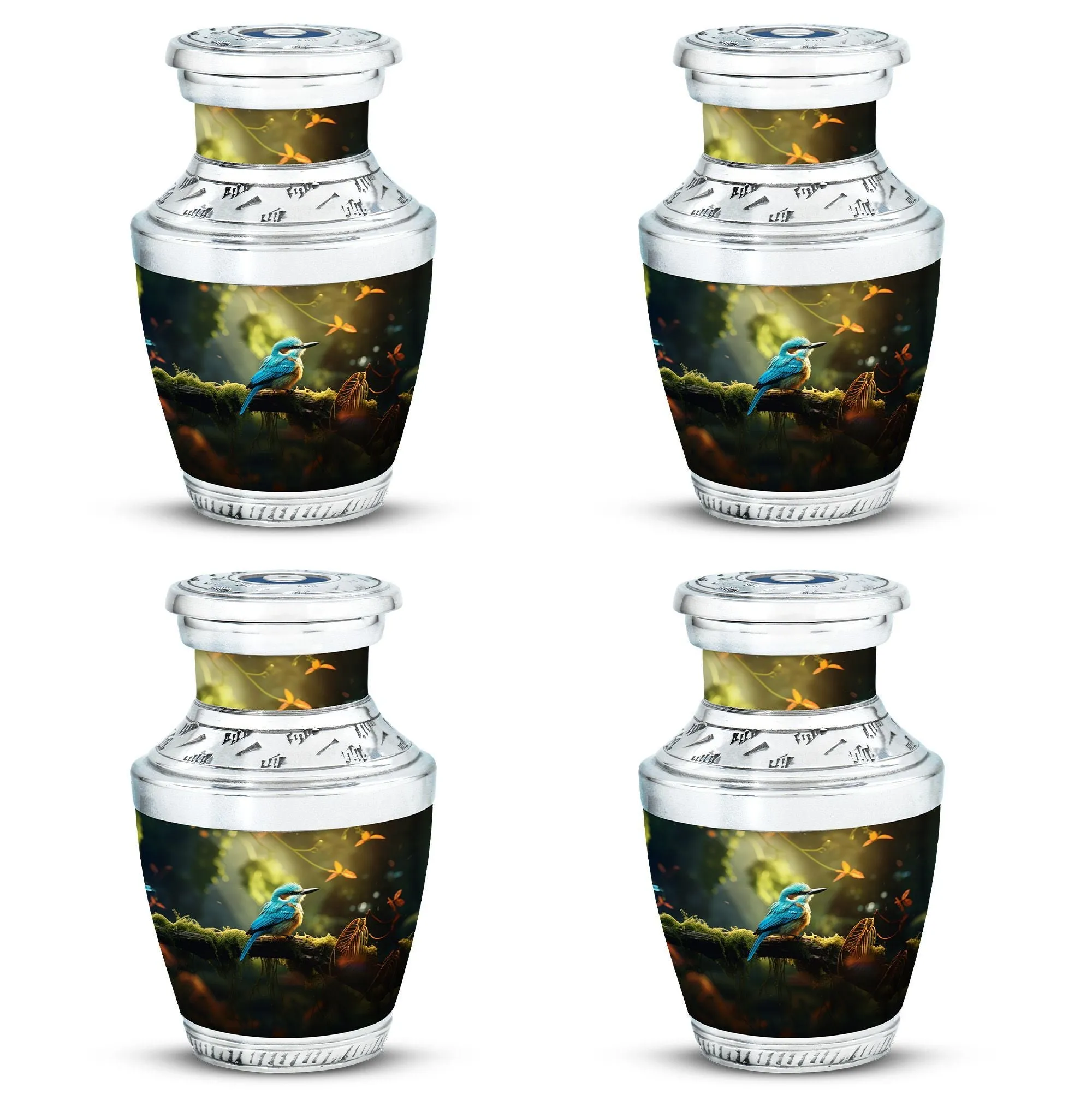 Blue Sparrow Cremation Urn: Artistic Memorial Remembrance