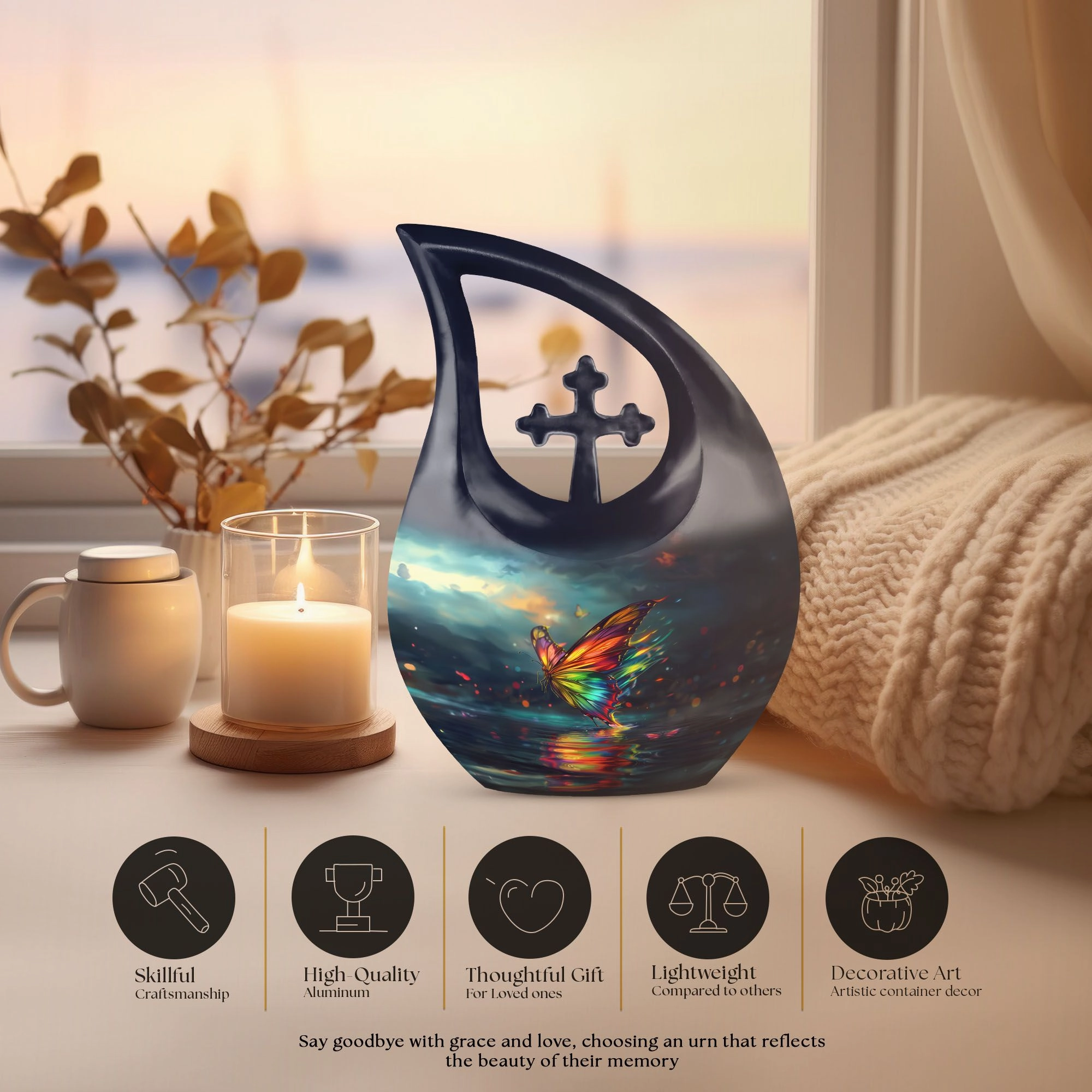 Butterfly Urn: Personalized Container For Human Ashes