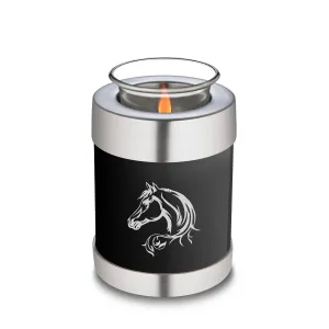 Candle Holder Embrace Black Horse Cremation Urn