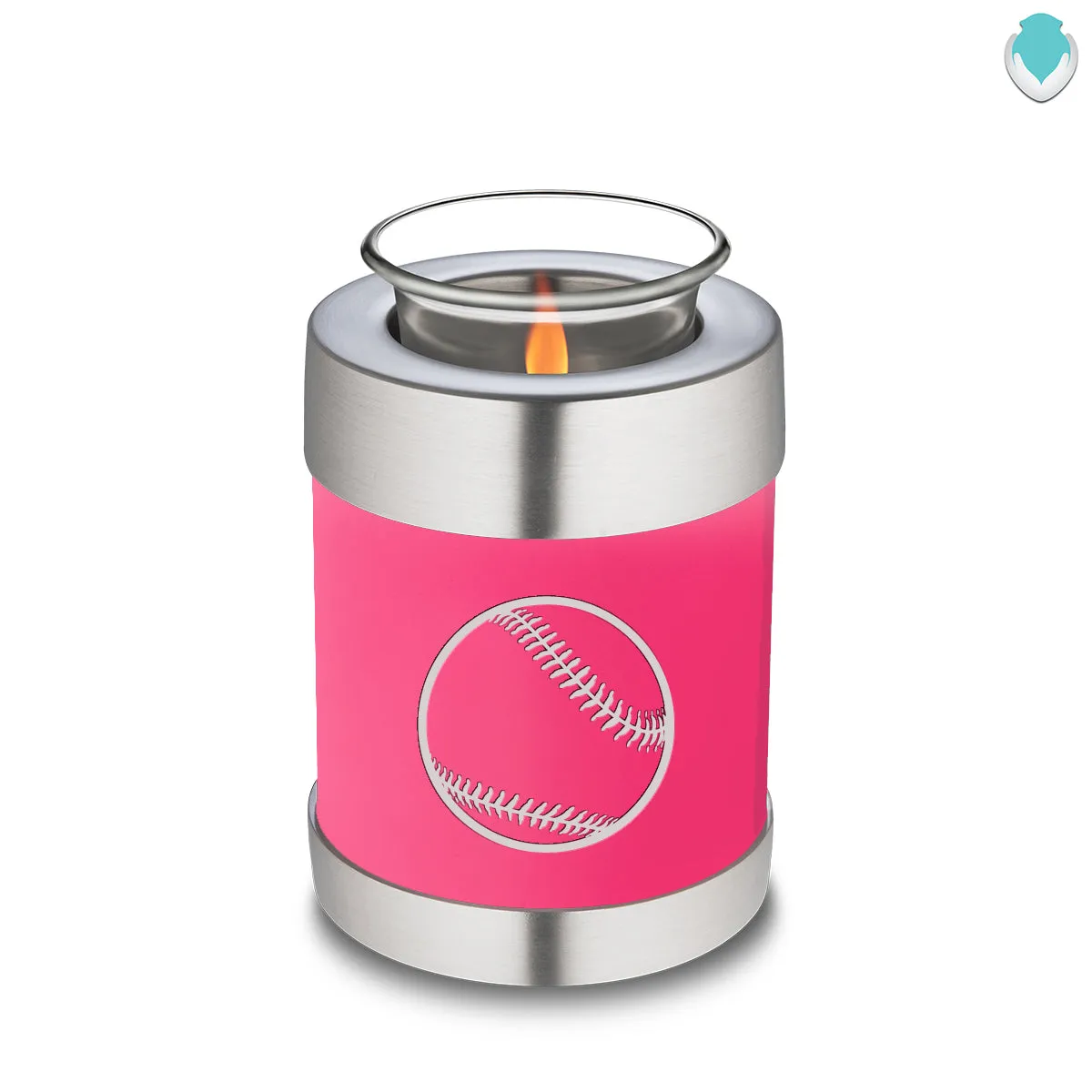 Candle Holder Embrace Bright Pink Baseball Cremation Urn