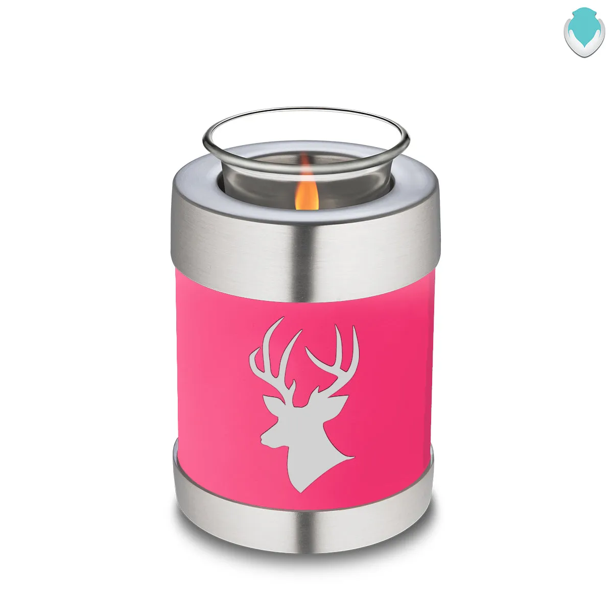 Candle Holder Embrace Bright Pink Deer Cremation Urn