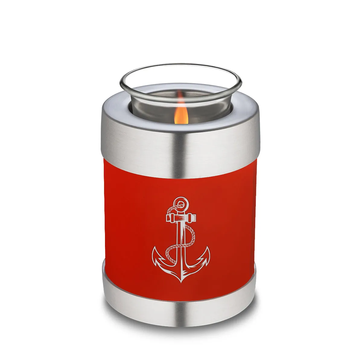 Candle Holder Embrace Bright Red Anchor Cremation Urn