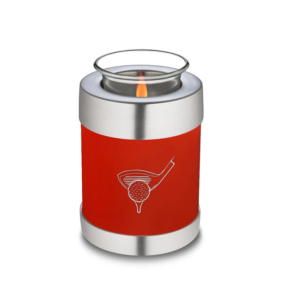 Candle Holder Embrace Bright Red Golfer Cremation Urn