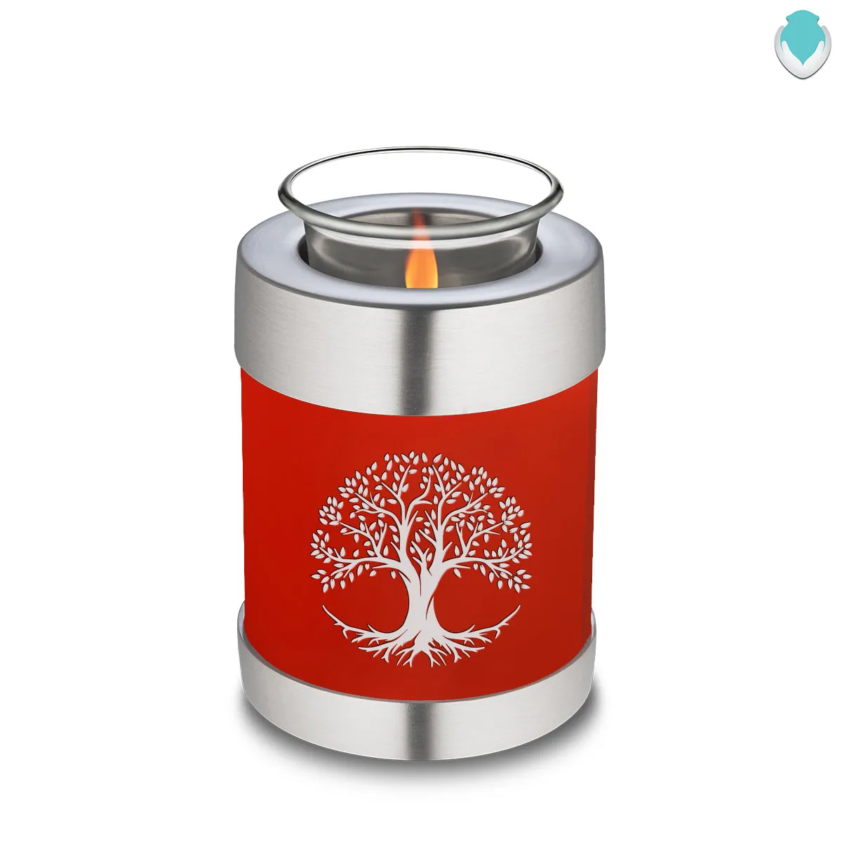 Candle Holder Embrace Bright Red Tree of Life Cremation Urn