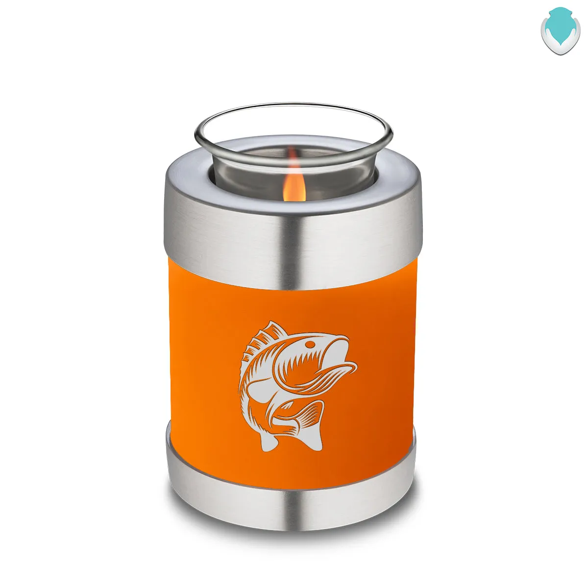 Candle Holder Embrace Burnt Orange Fishing Cremation Urn
