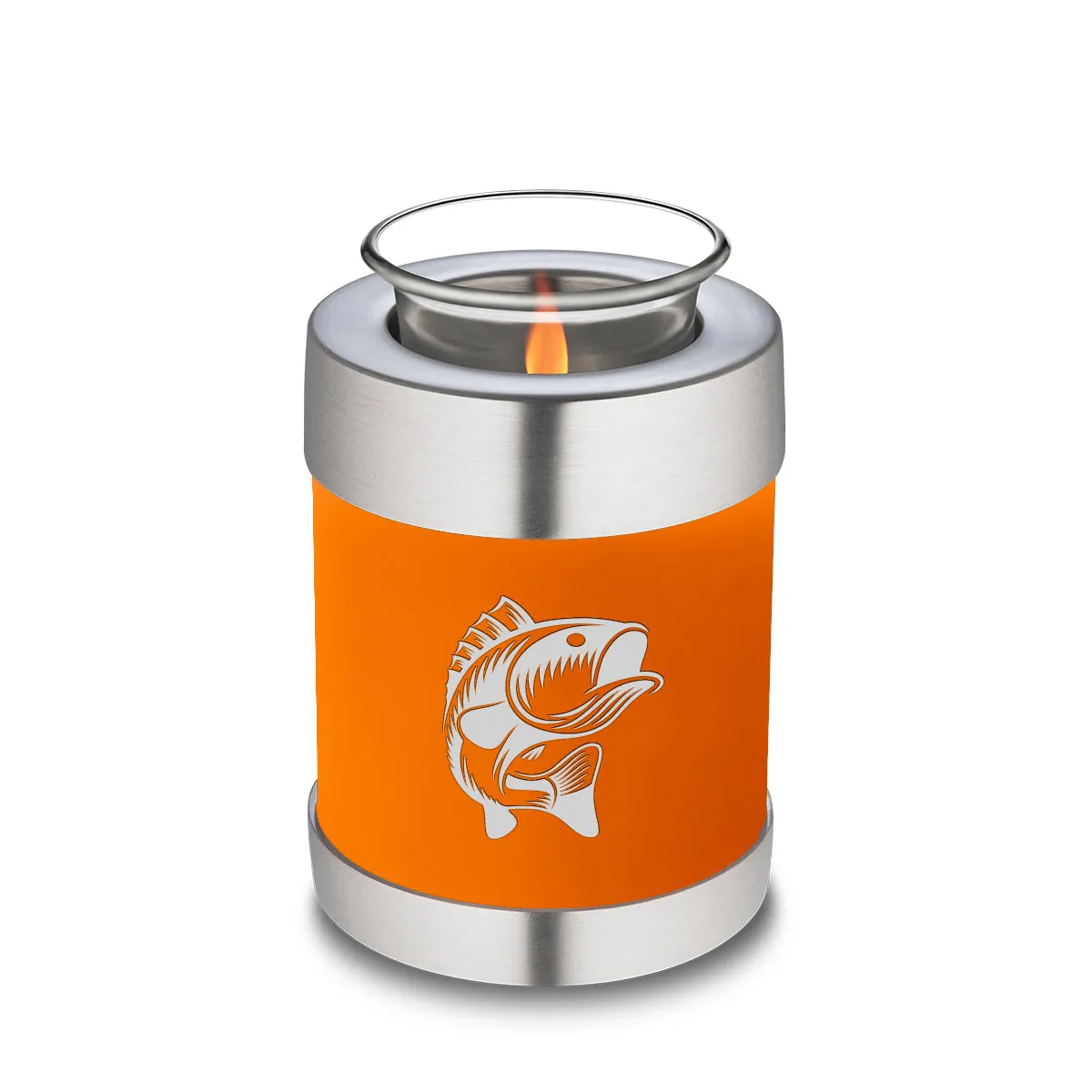 Candle Holder Embrace Burnt Orange Fishing Cremation Urn