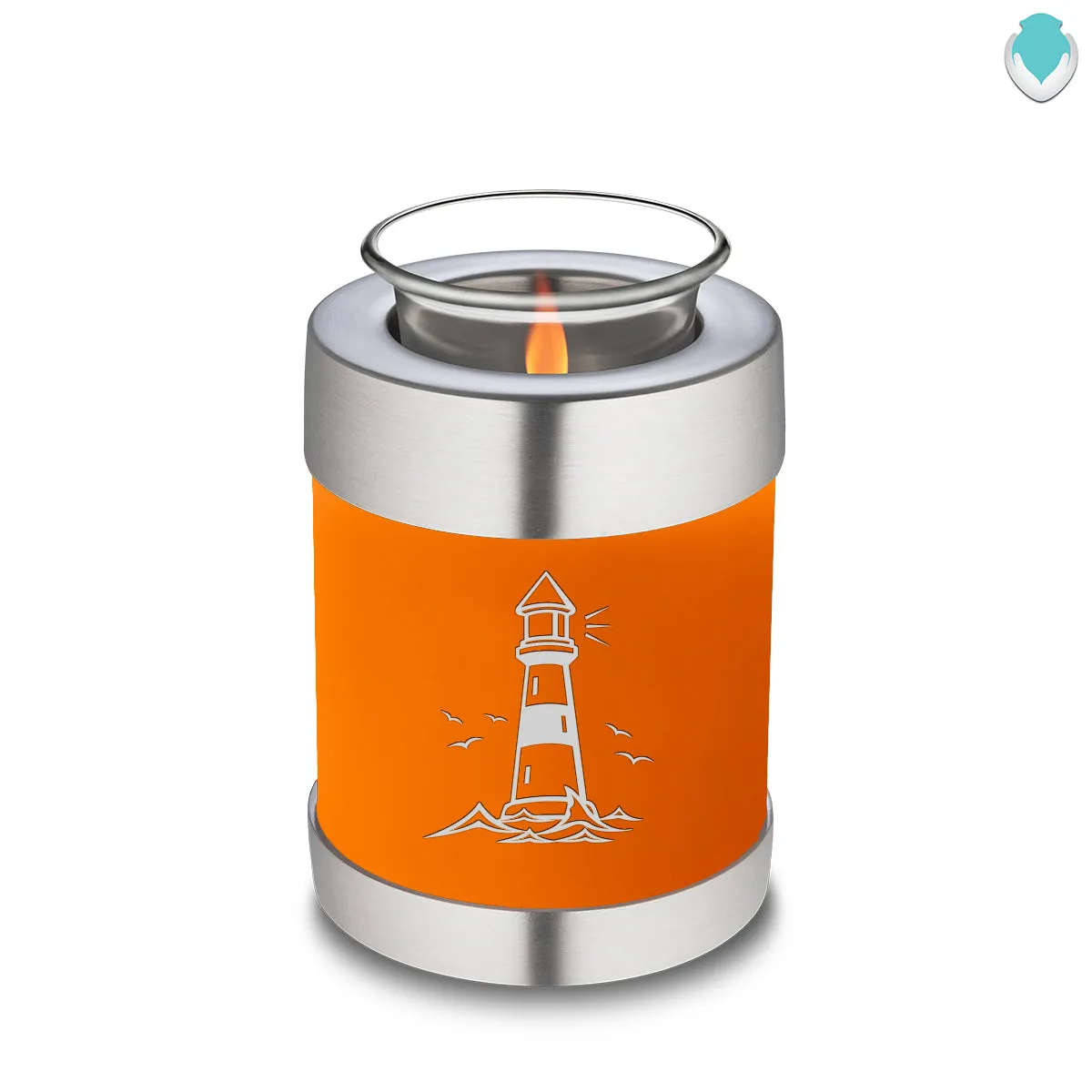 Candle Holder Embrace Burnt Orange Lighthouse Cremation Urn