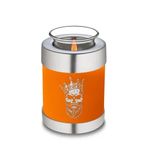 Candle Holder Embrace Burnt Orange Skull Cremation Urn