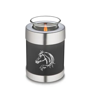 Candle Holder Embrace Charcoal Horse Cremation Urn