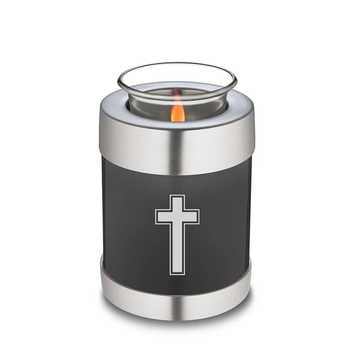 Candle Holder Embrace Charcoal Simple Cross Cremation Urn